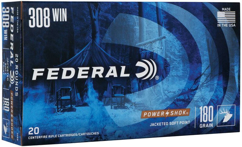 Купить Патрон для нарезного оружия FEDERAL (.308 Win.) POWER-SHOK (SP)(180grs)(11,66г) в Алматы | Казахстан | Корган Центр