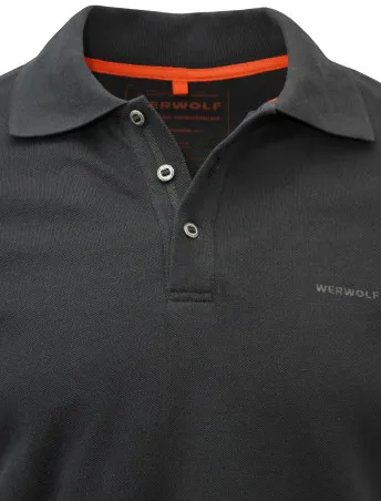 Футболка поло мужская с коротким рукавом. Ткань трикотаж пике (100% хлопок, 250 г/кв.м.). Черный — одежда для охоты, рыбалки, туризма и города | KORGAN.KZ