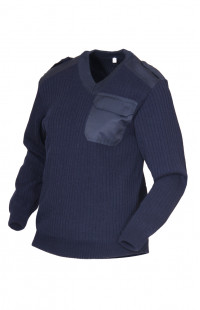 Свитер мужской ОКРУГ с вырезом (тк.шерсть30%/трикотаж)(синий) — одежда для охоты, рыбалки, туризма и города | KORGAN.KZ