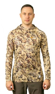 Лонгслив с капюшоном PRIDE Ocelot (Оцелот)(камыш) PRLSH-02RDS — одежда для охоты, рыбалки, туризма и города | KORGAN.KZ