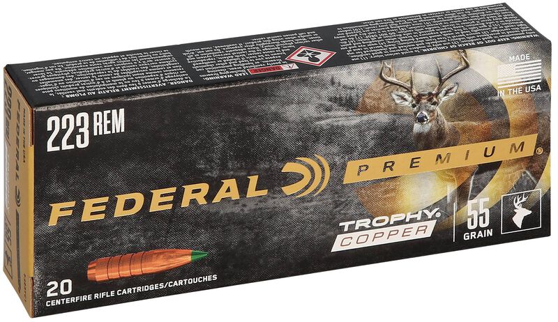 Купить Патрон для нарезного оружия FEDERAL P (.223 Rem.) TROPHY COPPER (TC)(55grs)(3,56г) в Алматы | Казахстан | Корган Центр