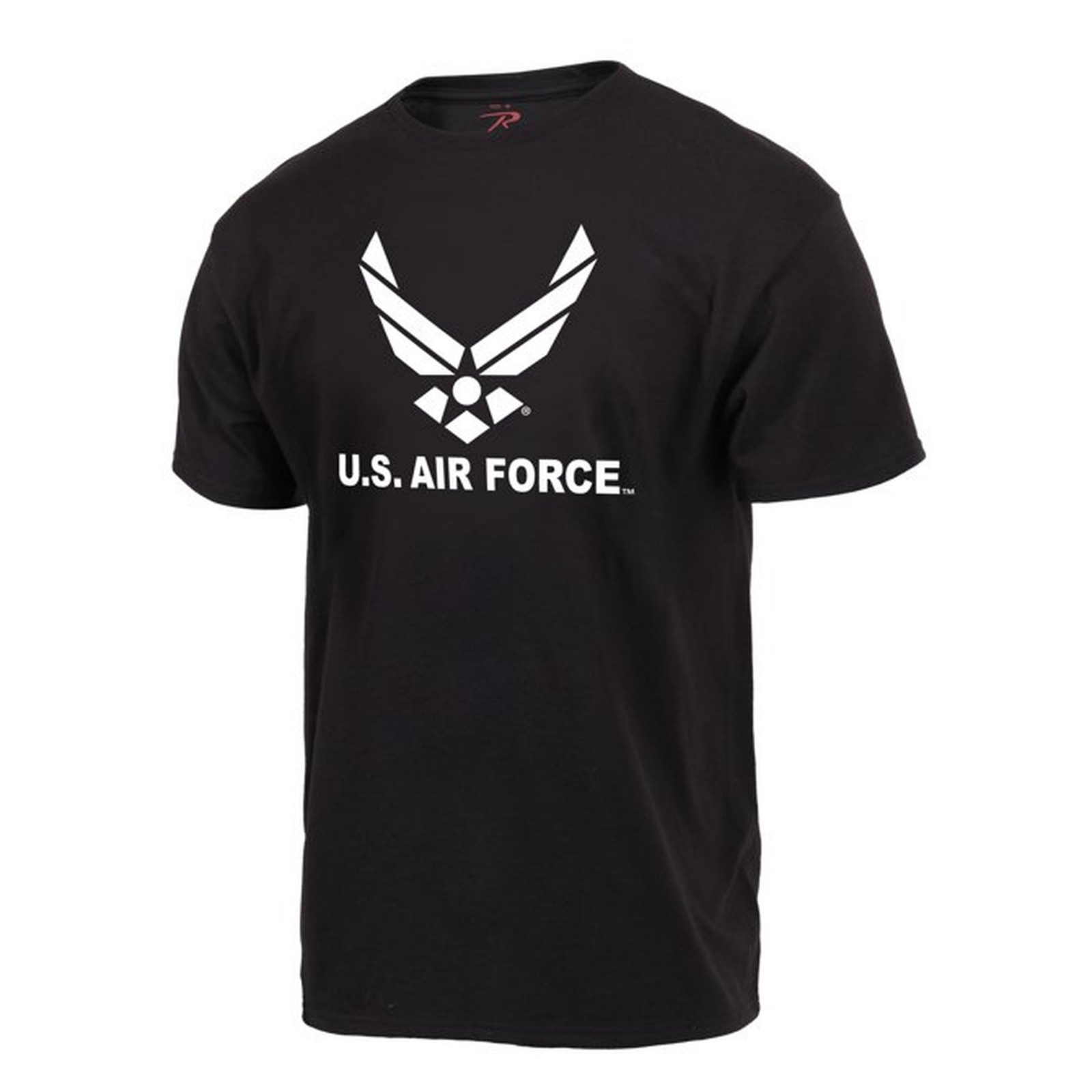 Майка ROTHCO Мод. MILITARY GRAPHIC "AIR FORCE" (короткий рукав)(100% cotton)(Black) — одежда для охоты, рыбалки, туризма и города | KORGAN.KZ