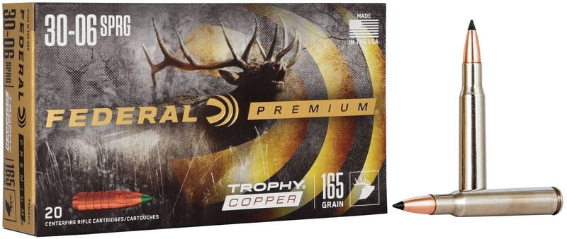 Купить Патрон для нарезного оружия FEDERAL P (.30-06 Sprg.) TROPHY COPPER (TC)(165grs)(10,69г) в Алматы | Казахстан | Корган Центр