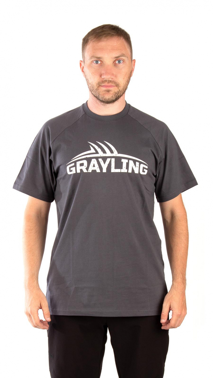 Футболка GRAYLING Logo T-Shirt (Лого) (хлопок, графит) — одежда для охоты, рыбалки, туризма и города | KORGAN.KZ