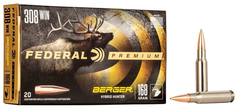 Купить Патрон для нарезного оружия FEDERAL P (.308 Win.) BERGER HYBRID HUNTER (BHH)(168grs)(10,89г) в Алматы | Казахстан | Корган Центр