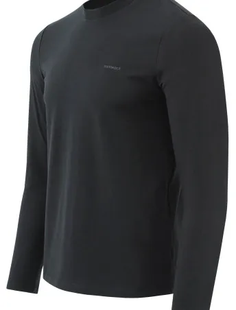 Лонгслив мужской. Трикотаж (86% полиэстер, 14% эластан, 190 г./кв.м). Peach. Черный — одежда для охоты, рыбалки, туризма и города | KORGAN.KZ