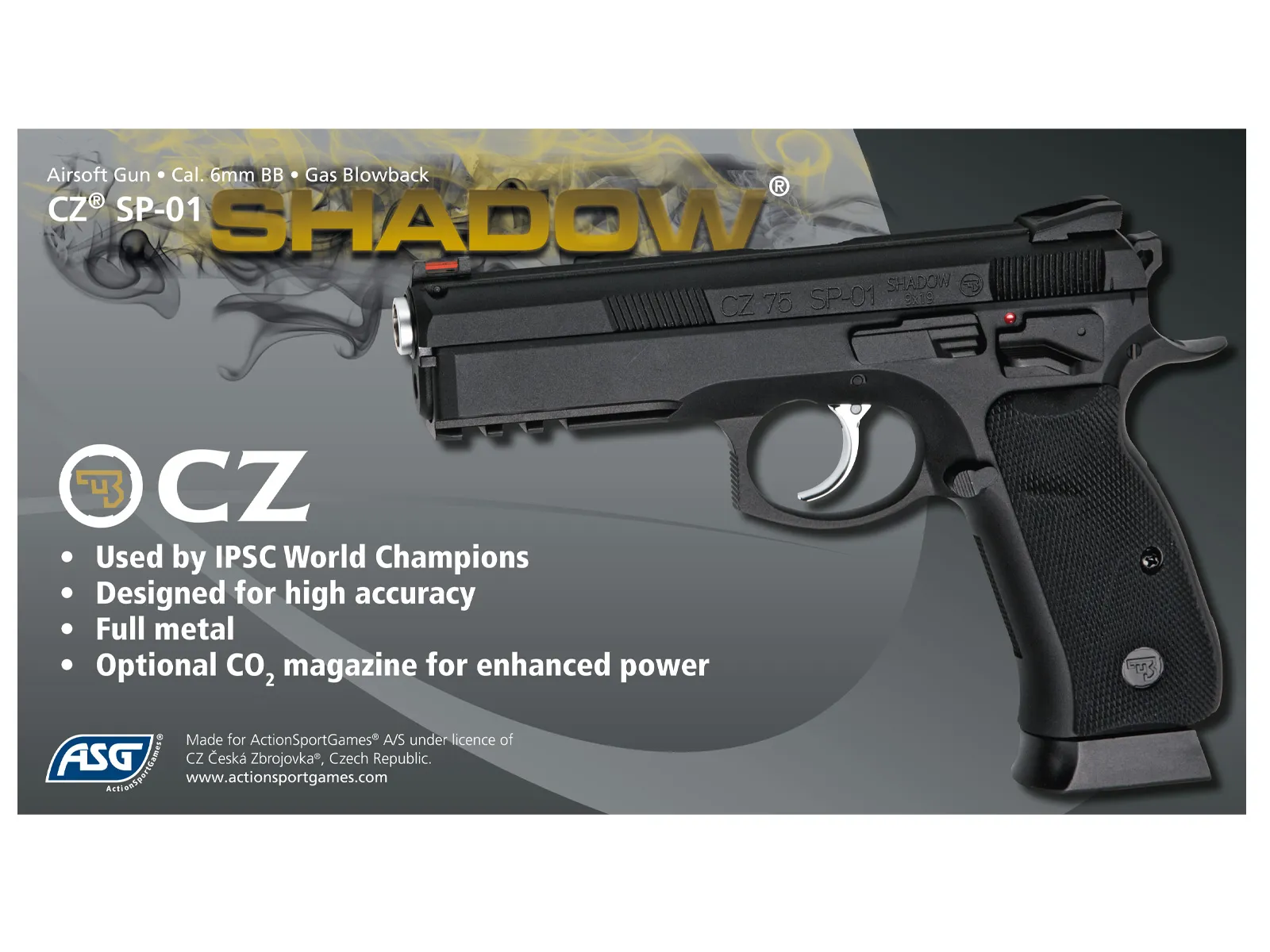  Страйкбольный пистолет ASG Мод. CZ SP-01 SHADOW С доставкой по Казахстану | Корган Центр | Магазин в Алматы 
