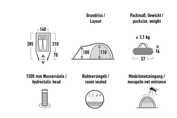 Палатка HIGH PEAK Мод. NARVIK 2 Купить в Алматы — магазин Korgan Center