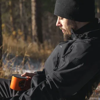 Куртка мужская "Ranger". Ткань софт-шелл на флисе (95%полиэстер/5%эластан). Мембрана 10000мм/10000 г/м2/24 часа. WR.Черный — куртки, жилеты, маскировочные костюмы, одежда для рыбалки и охоты | KORGAN Казахстан