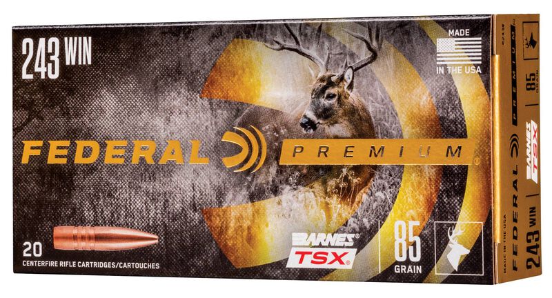 Купить Патрон для нарезного оружия FEDERAL P (.243 Win.) BARNES TRIPLE-SHOCK X (B-TSX)(85grs)(5,51г) в Алматы | Казахстан | Корган Центр