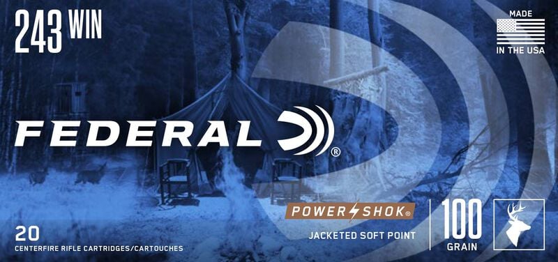 Купить Патрон для нарезного оружия FEDERAL (.243 Win.) POWER-SHOK (SP)(100grs)(6,48г) в Алматы | Казахстан | Корган Центр