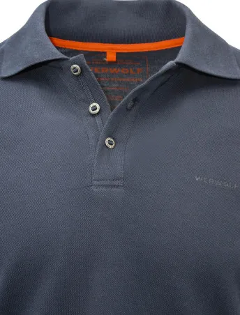 Футболка поло мужская с коротким рукавом. Ткань трикотаж пике (100% хлопок, 250 г/кв.м.). Синий — одежда для охоты, рыбалки, туризма и города | KORGAN.KZ