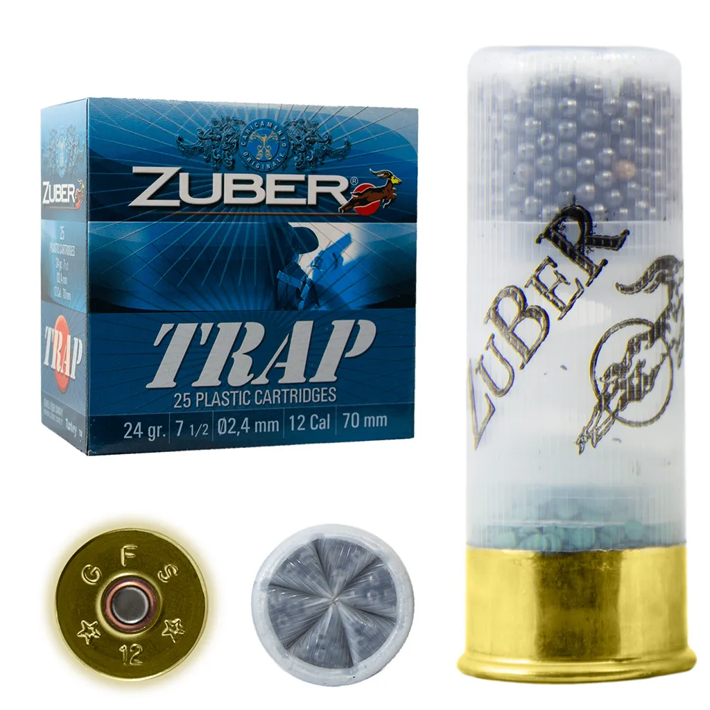  Патрон для гладкоствольного оружия ZUBER Trap (12/70)(24г)(№7,5)(2,4мм) в Алматы | Казахстан | Корган Центр | KORGAN