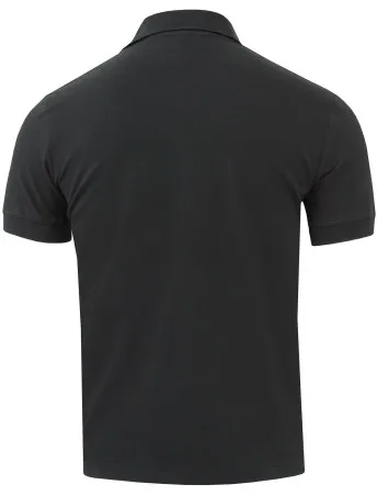 Футболка поло мужская с коротким рукавом. Ткань трикотаж пике (100% хлопок, 250 г/кв.м.). Черный — одежда для охоты, рыбалки, туризма и города | KORGAN.KZ