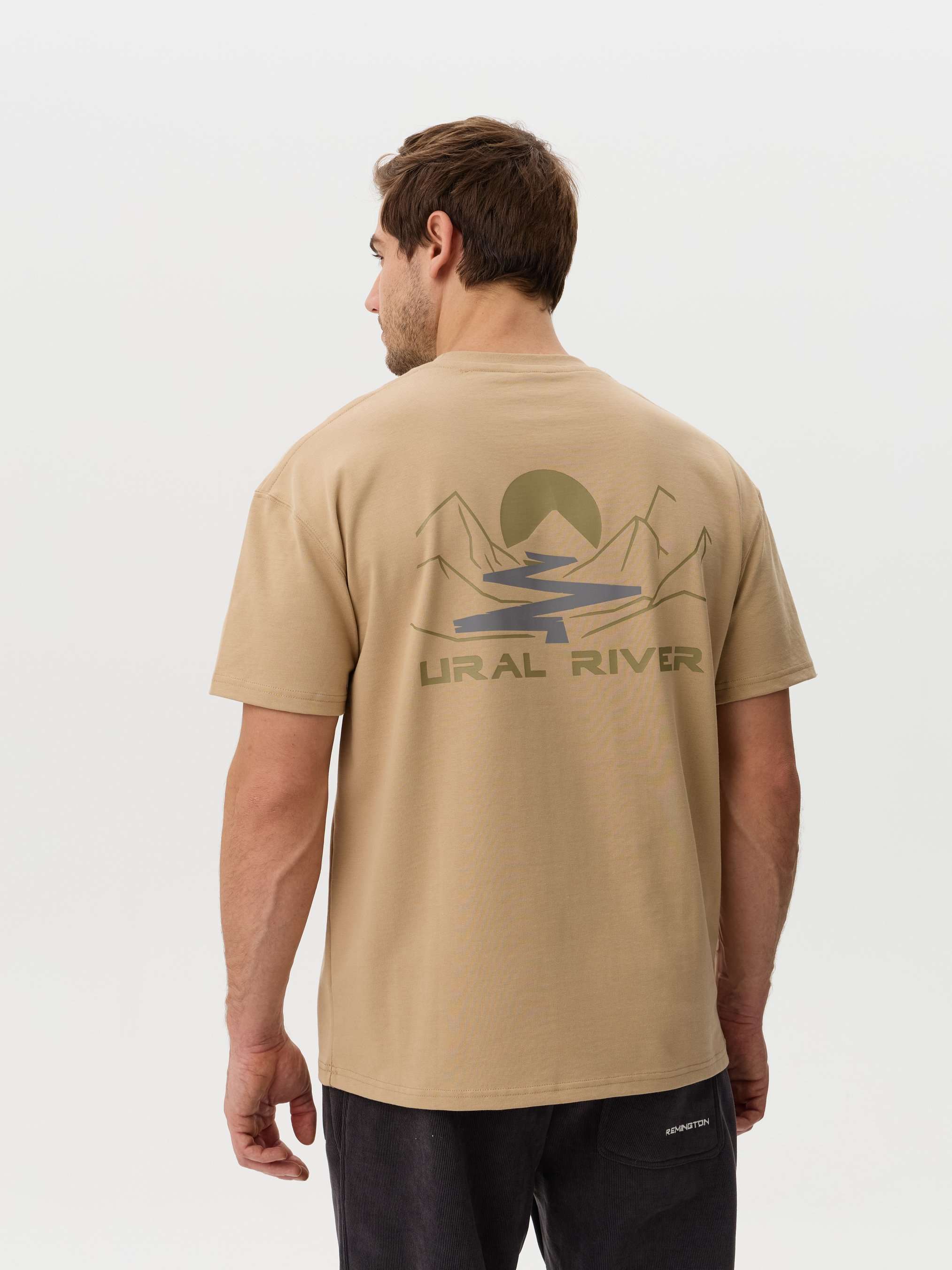 Футболка мужская Remington Casual Beige — одежда для охоты, рыбалки, туризма и города | KORGAN.KZ