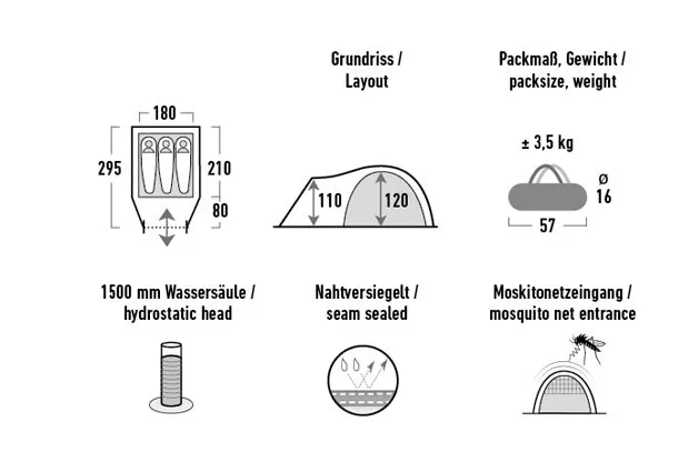 Палатка HIGH PEAK Мод. NARVIK 3 Купить в Алматы — магазин Korgan Center