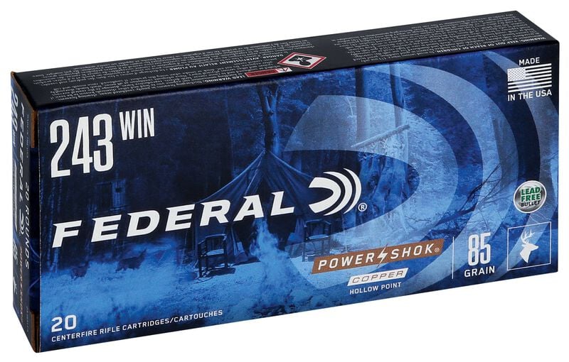 Купить Патрон для нарезного оружия FEDERAL (.243 Win.) POWER-SHOK COPPER (CHP)(85grs)(5,51г) в Алматы | Казахстан | Корган Центр