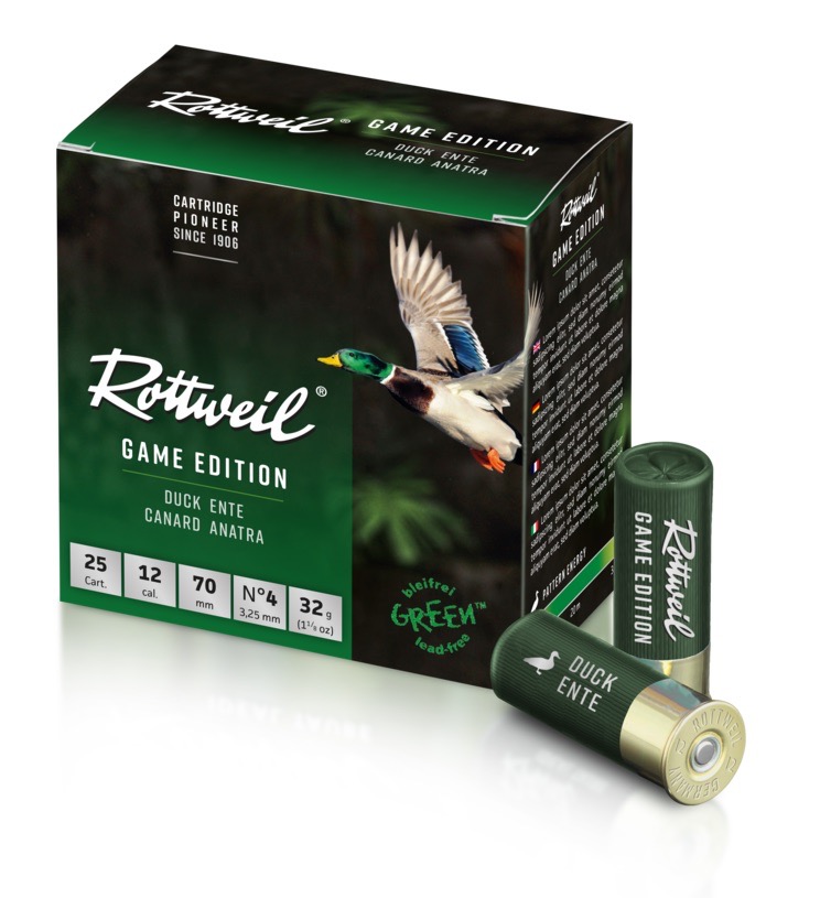  Патрон для гладкоствольного оружия ROTTWEIL-Game Edition-Duck (12/70)(32г)(№4)(3,25мм) в Алматы | Казахстан | Корган Центр | KORGAN