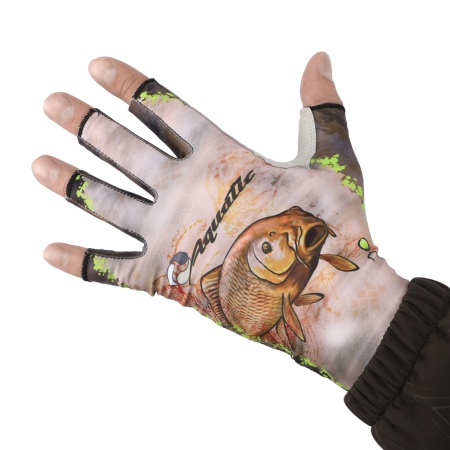 Перчатки для рыбалки летние Aquatic UPF50+ (цвет: carp camo, размер L/XL) — технические характеристики, материалы и назначение | KORGAN