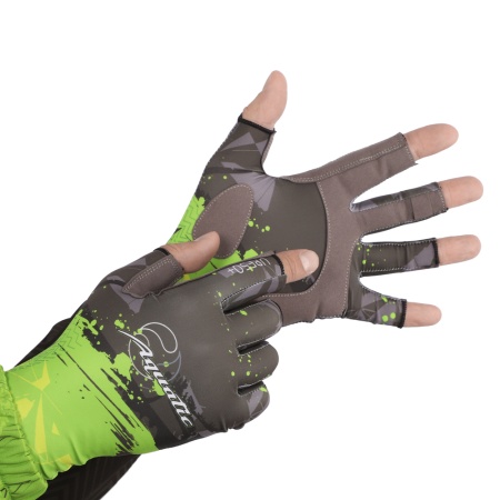 Перчатки для рыбалки летние Aquatic UPF50+ (цвет: camo lime khaki, размер S/M) — технические характеристики, материалы и назначение | KORGAN