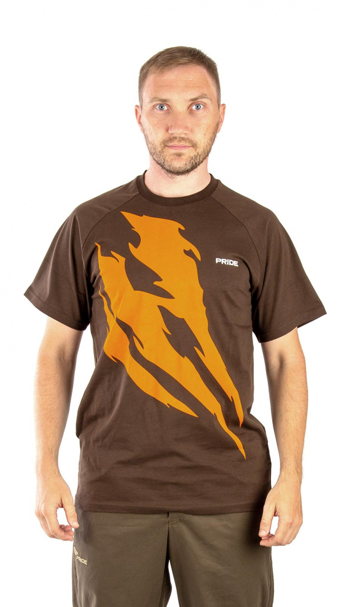 Футболка PRIDE Claws (Клоус) (хлопок, т.коричневый) — одежда для охоты, рыбалки, туризма и города | KORGAN.KZ