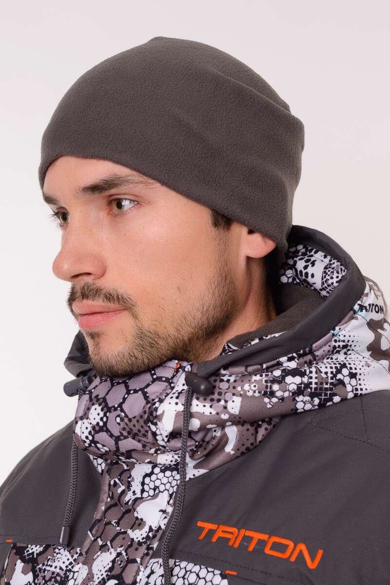 Шапка TRITON "Fleece" (тк.флис 130гр)(серый) — головной убор для рыбалки, охоты и туризма | KORGAN.KZ