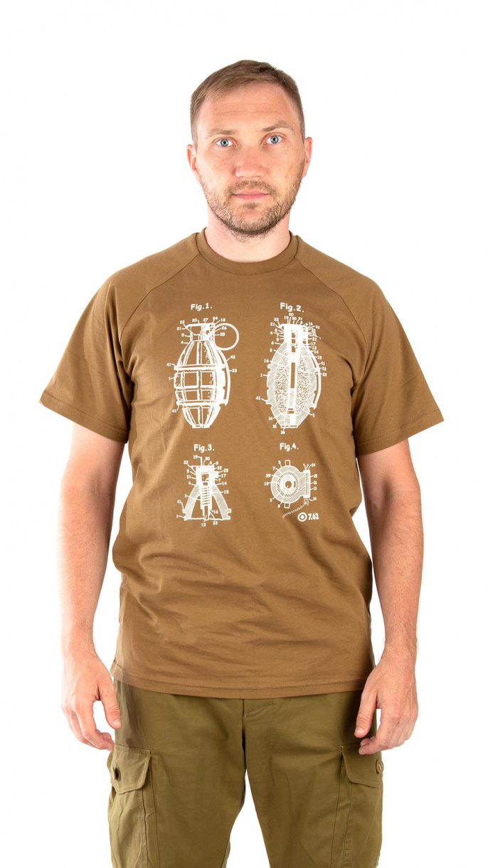 Футболка 7.62 Grenade (Гренейд) (хлопок, койот) — одежда для охоты, рыбалки, туризма и города | KORGAN.KZ