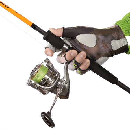 Перчатки для рыбалки летние Aquatic UPF50+ (цвет: carp camo, размер L/XL) — технические характеристики, материалы и назначение | KORGAN