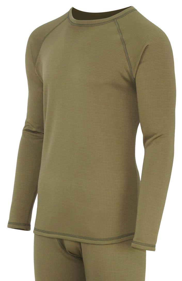 Термобелье мужское "Optimum" (фуфайка). Ткань трикотаж рип-стоп (95% полиэстер/5%эластан, 220 г./кв.м) 4-way stretch. Темная олива — куртки, жилеты, маскировочные костюмы, одежда для рыбалки и охоты | KORGAN Казахстан