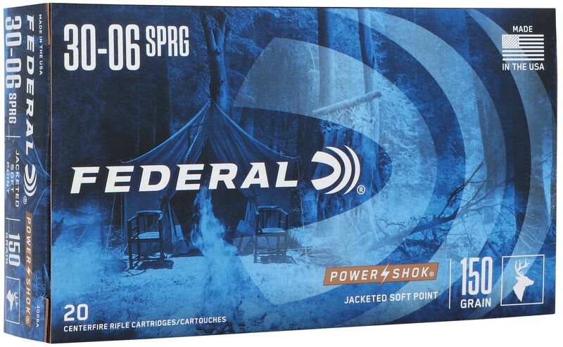 Купить Патрон для нарезного оружия FEDERAL (.30-06 Sprg.) POWER-SHOK (SP)(150grs)(9,72г) в Алматы | Казахстан | Корган Центр