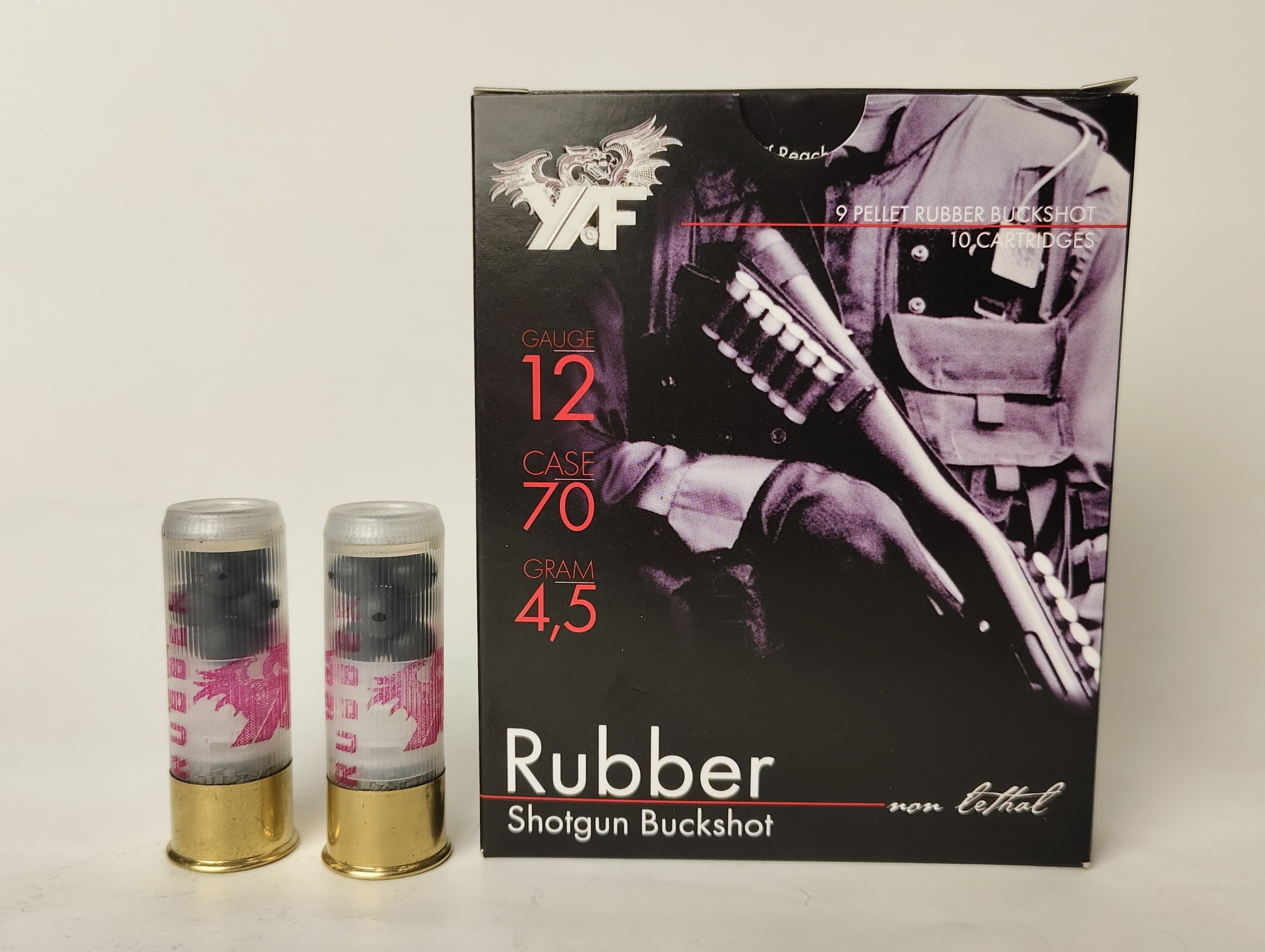  Патрон для гладкоствольного оружия Y.A.F.-Rubber-Ball-9 (12/70)(4,52г)(9 резиновых шаров Ø8,6мм) в Алматы | Казахстан | Корган Центр | KORGAN