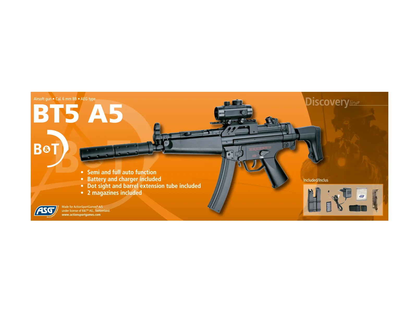  Страйкбольный пистолет-пулемет ASG Мод. B&T 5 A5 С доставкой по Казахстану | Корган Центр | Магазин в Алматы 