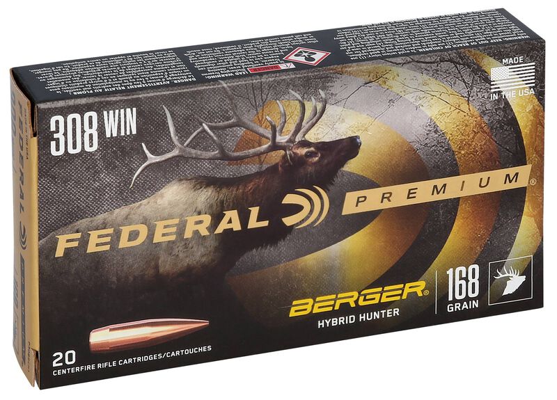 Купить Патрон для нарезного оружия FEDERAL P (.308 Win.) BERGER HYBRID HUNTER (BHH)(168grs)(10,89г) в Алматы | Казахстан | Корган Центр