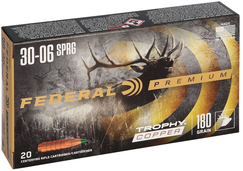 Купить Патрон для нарезного оружия FEDERAL P (.30-06 Sprg.) TROPHY COPPER (TC)(180grs)(11,66г) в Алматы | Казахстан | Корган Центр