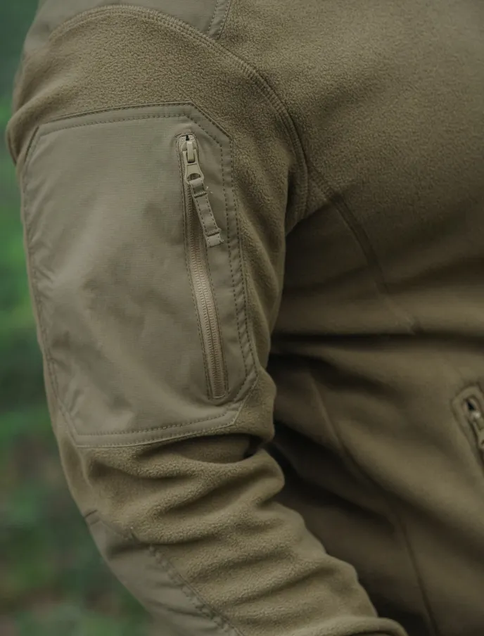 Толстовка мужская флисовая "Дозор". Ткань флис антипиллинг (100% полиэстер, 300 г/кв.м.). Темная олива — одежда для охоты, рыбалки, туризма и города | KORGAN.KZ