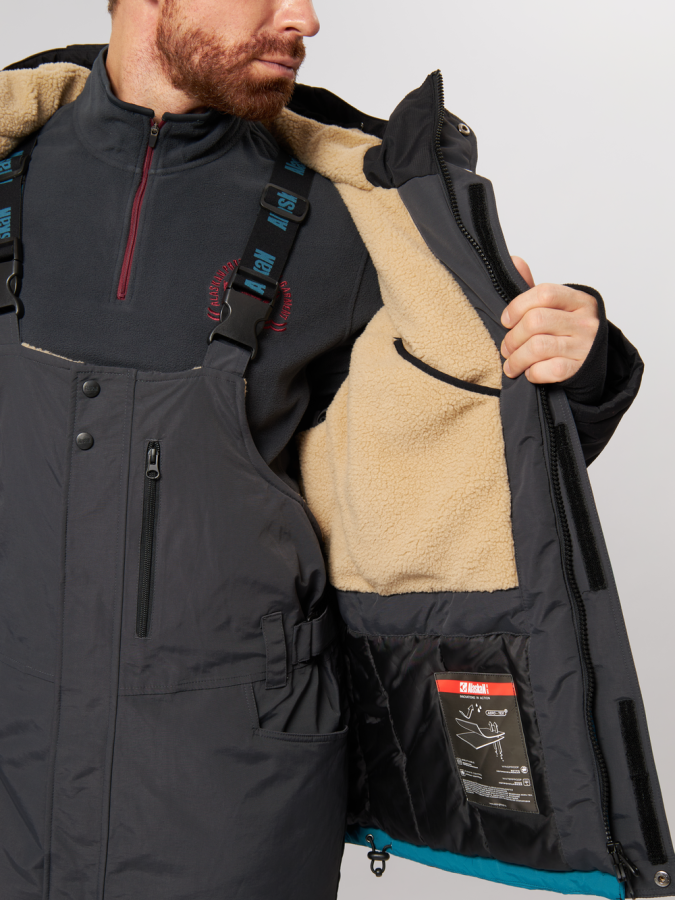 Костюм зимний Alaskan Dakota Stream мор.волн/cер/черн (куртка+ полукомбинезон) — куртки, жилеты, маскировочные костюмы, одежда для рыбалки и охоты | KORGAN Казахстан