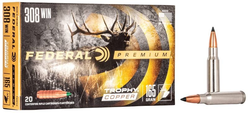 Купить Патрон для нарезного оружия FEDERAL P (.308 Win.) TROPHY COPPER (TC)(165grs)(10,69г) в Алматы | Казахстан | Корган Центр
