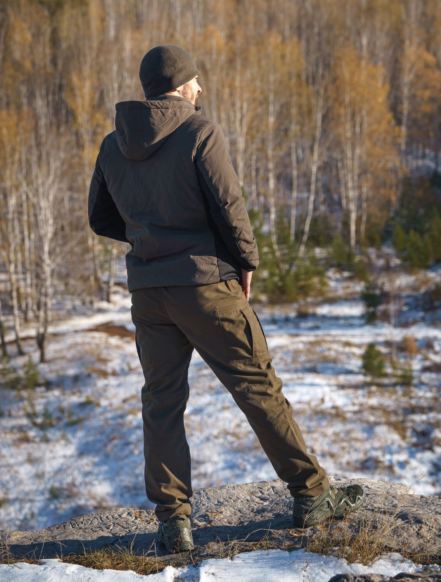 Брюки мужские"Expert" утепленные на микрофлисе. Ткань смесовая канвас (60% хлопок/40%полиэстер). Peach, WR. Табак — брюки и шорты для охоты, рыбалки и туризма | KORGAN.KZ