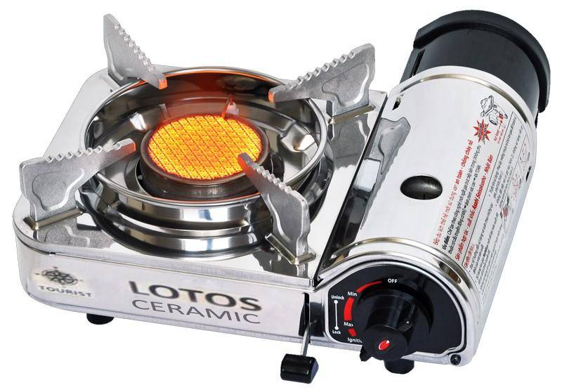 Плита газовая портативная HELIOS Мод. LOTOS CERAMIC TR-350 — туристическая газовая плитка или лампа в Алматы