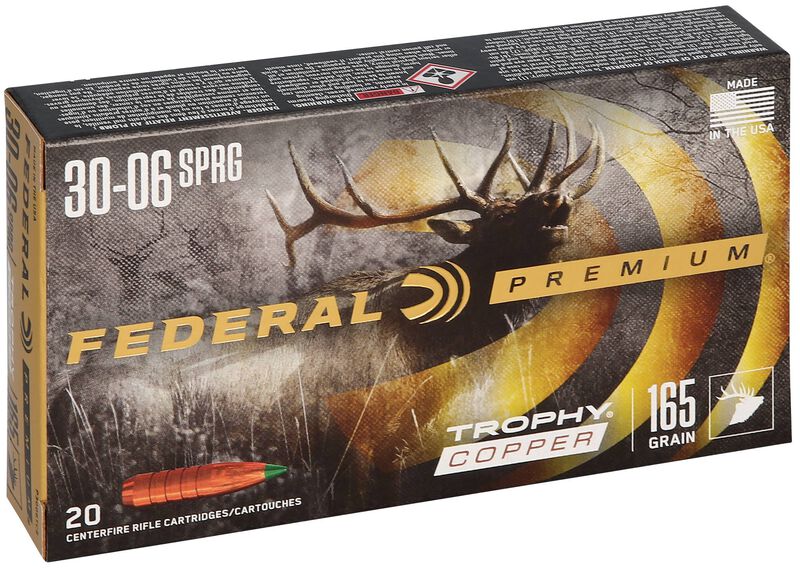 Купить Патрон для нарезного оружия FEDERAL P (.30-06 Sprg.) TROPHY COPPER (TC)(165grs)(10,69г) в Алматы | Казахстан | Корган Центр