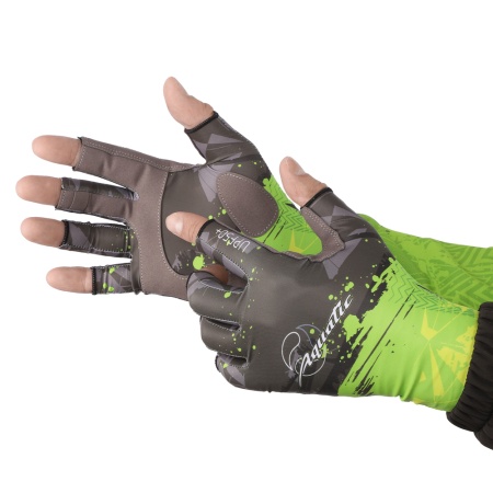 Перчатки для рыбалки летние Aquatic UPF50+ (цвет: camo lime khaki, размер S/M) — технические характеристики, материалы и назначение | KORGAN