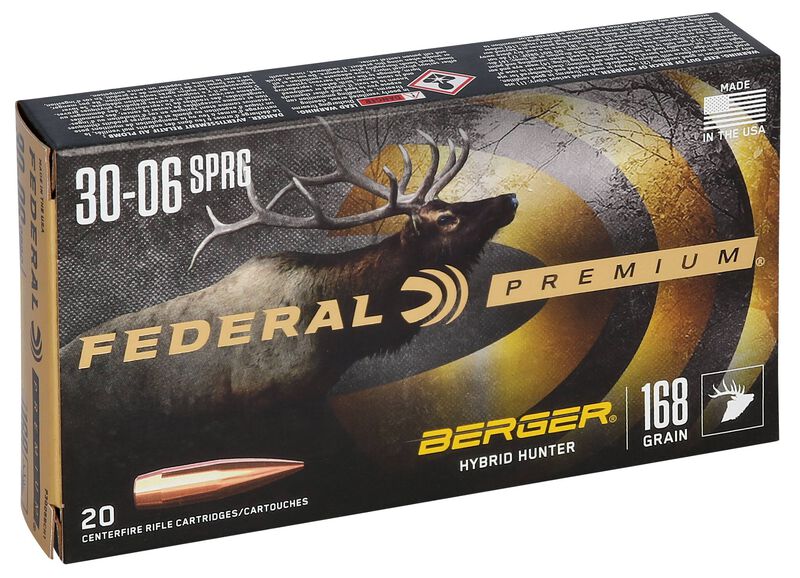 Купить Патрон для нарезного оружия FEDERAL P (.30-06 Sprg.) BERGER HYBRID HUNTER (BHH)(168grs)(10,89г) в Алматы | Казахстан | Корган Центр