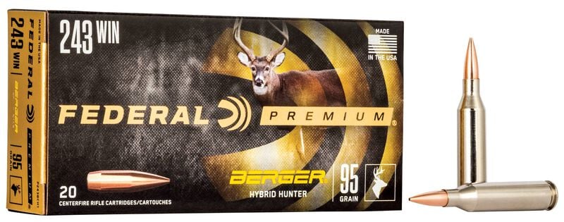 Купить Патрон для нарезного оружия FEDERAL P (.243 Win.) BERGER HYBRID HUNTER (BHH)(95grs)(6,16г) в Алматы | Казахстан | Корган Центр