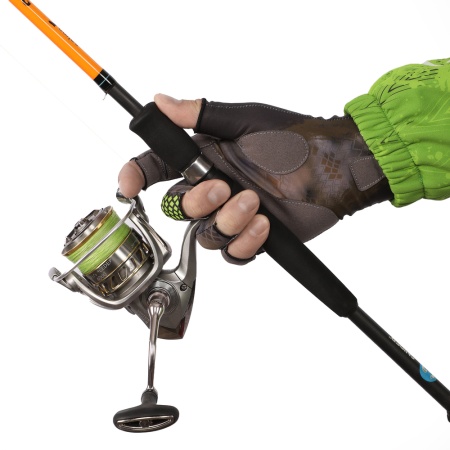 Перчатки для рыбалки летние Aquatic UPF50+ (цвет: carp camo bronze, размер L/XL) — технические характеристики, материалы и назначение | KORGAN