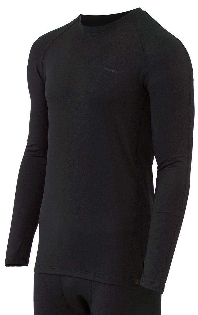 Термобелье мужское "Sport" (фуфайка). Ткань трикотаж (92% полиэстер, 8% эластан, 280 г.кв.м.) 4-way stretch. Черный — куртки, жилеты, маскировочные костюмы, одежда для рыбалки и охоты | KORGAN Казахстан