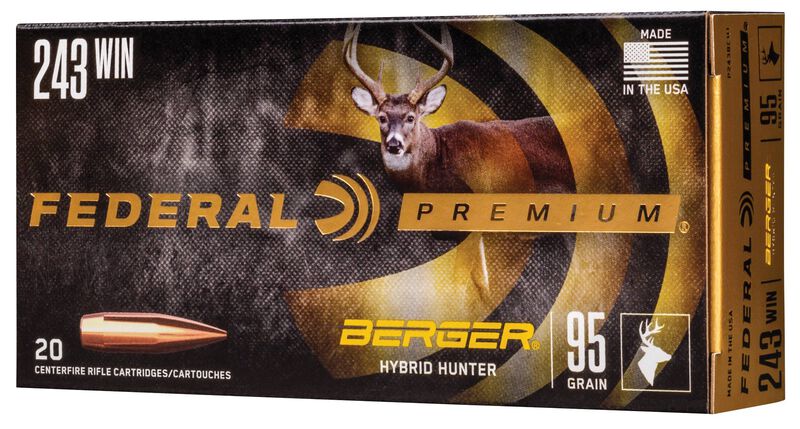 Купить Патрон для нарезного оружия FEDERAL P (.243 Win.) BERGER HYBRID HUNTER (BHH)(95grs)(6,16г) в Алматы | Казахстан | Корган Центр