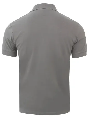Футболка поло мужская с коротким рукавом. Ткань трикотаж пике (100% хлопок, 250 г/кв.м.). Серый — одежда для охоты, рыбалки, туризма и города | KORGAN.KZ