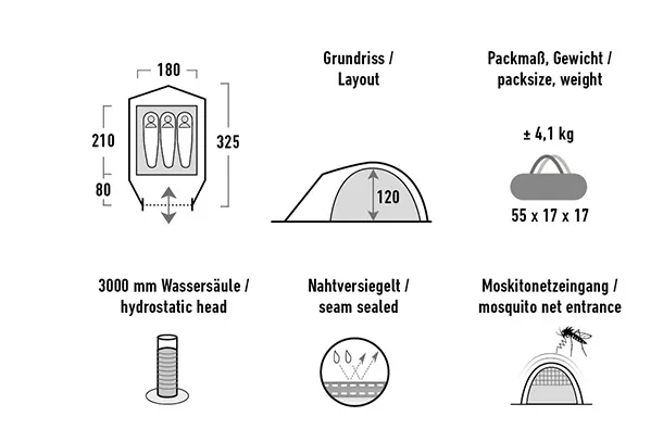 Палатка HIGH PEAK Мод. NEVADA 3.1 Купить в Алматы — магазин Korgan Center