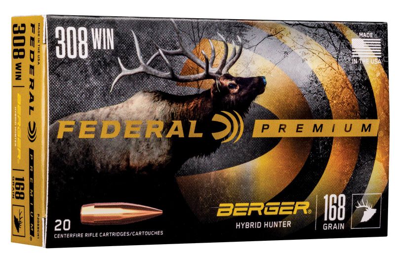 Купить Патрон для нарезного оружия FEDERAL P (.308 Win.) BERGER HYBRID HUNTER (BHH)(168grs)(10,89г) в Алматы | Казахстан | Корган Центр
