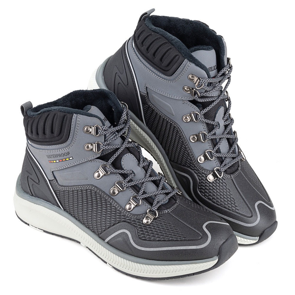 Ботинки демисезонные ELCLAND (кожа/текстиль)(серый) — обувь, стельки и уход за обувью | KORGAN.KZ